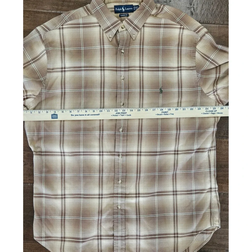 Polo Ralph‎ Lauren Shirt Mens 2XLT Tall Classic Fit Plaid Flannel Button Down